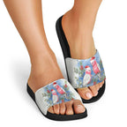 Australia Christmas Slide Sandals Aussie Galah Santa Watercolor Style - Aussie Hoodie