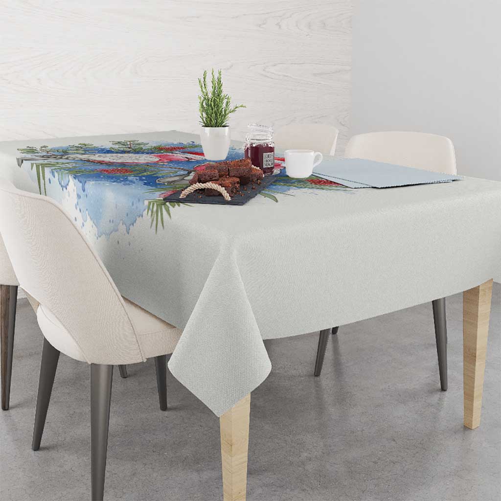 Australia Christmas Tablecloth Aussie Galah Santa Watercolor Style - Aussie Hoodie