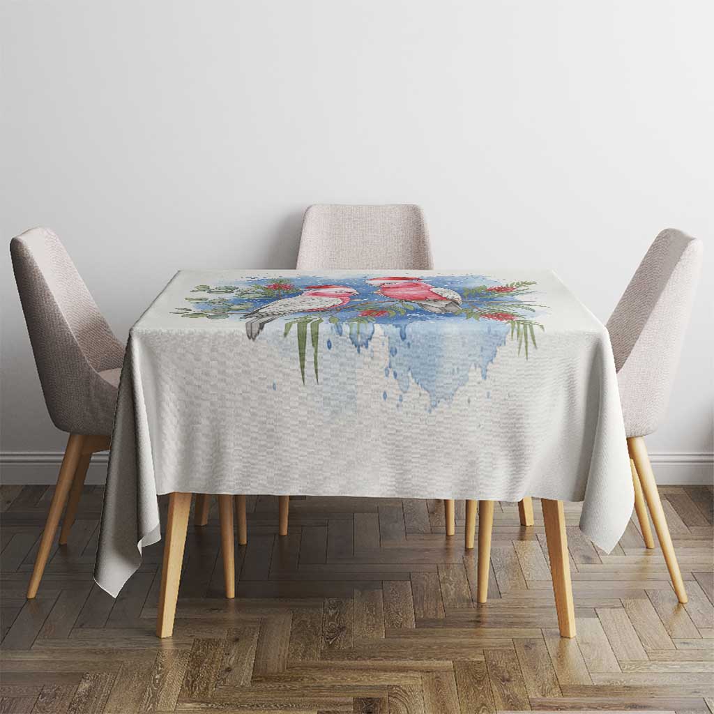 Australia Christmas Tablecloth Aussie Galah Santa Watercolor Style - Aussie Hoodie