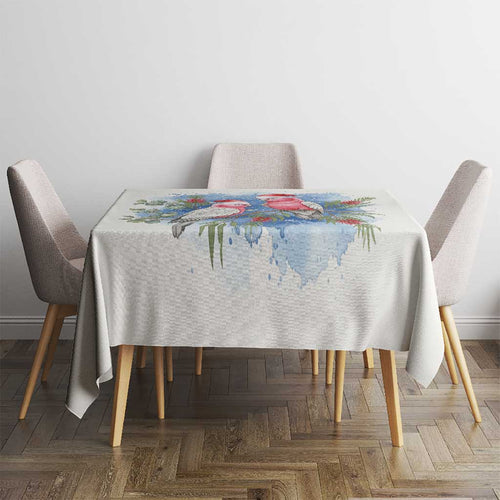 Australia Christmas Tablecloth Aussie Galah Santa Watercolor Style - Aussie Hoodie
