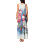 Australia Christmas Tank Maxi Dress Aussie Galah Santa Watercolor Style - Aussie Hoodie