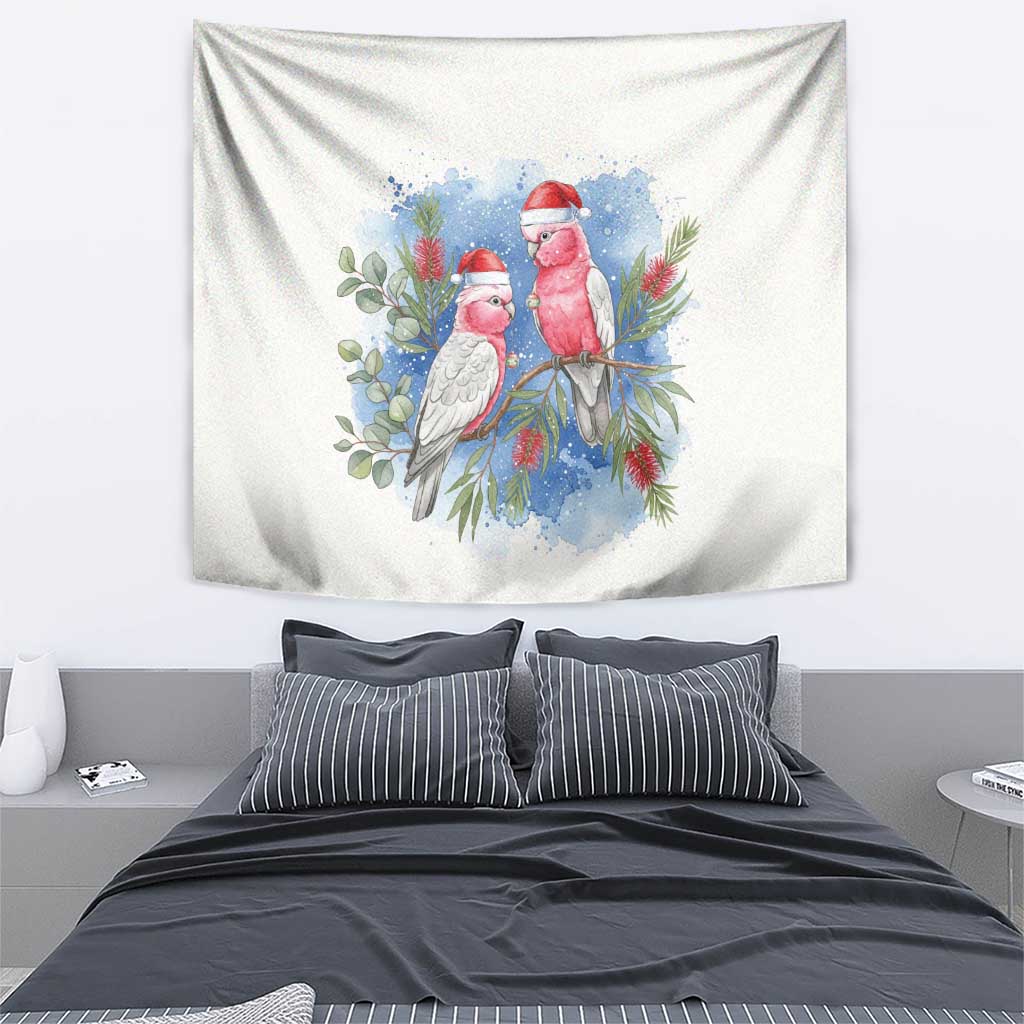 Australia Christmas Tapestry Aussie Galah Santa Watercolor Style - Aussie Hoodie