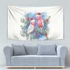 Australia Christmas Tapestry Aussie Galah Santa Watercolor Style - Aussie Hoodie