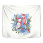 Australia Christmas Tapestry Aussie Galah Santa Watercolor Style - Aussie Hoodie