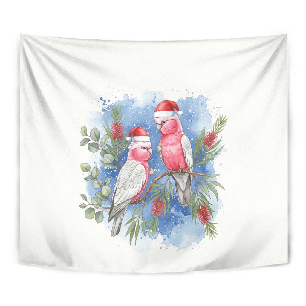 Australia Christmas Tapestry Aussie Galah Santa Watercolor Style - Aussie Hoodie