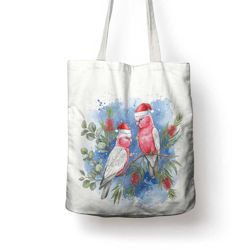 Australia Christmas Tote Bag Aussie Galah Santa Watercolor Style - Aussie Hoodie