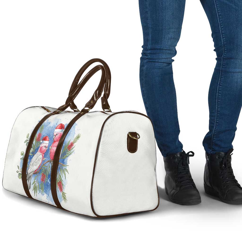 Australia Christmas Travel Bag Aussie Galah Santa Watercolor Style - Aussie Hoodie
