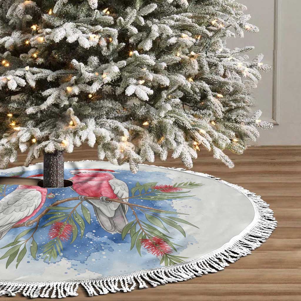 Australia Christmas Tree Skirt Aussie Galah Santa Watercolor Style - Aussie Hoodie