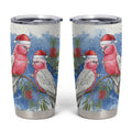 Australia Christmas Tumbler Cup Aussie Galah Santa Watercolor Style - Aussie Hoodie