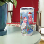 Australia Christmas Tumbler Cup Aussie Galah Santa Watercolor Style - Aussie Hoodie