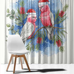 Australia Christmas Window Curtain Aussie Galah Santa Watercolor Style - Aussie Hoodie