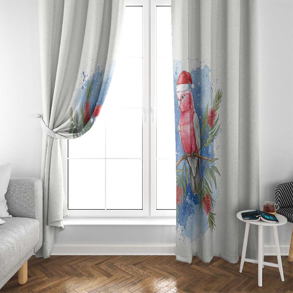 Australia Christmas Window Curtain Aussie Galah Santa Watercolor Style - Aussie Hoodie