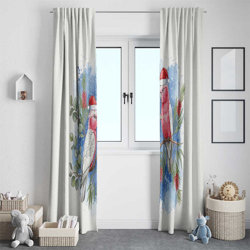 Australia Christmas Window Curtain Aussie Galah Santa Watercolor Style - Aussie Hoodie