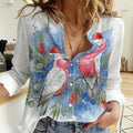 Australia Christmas Women Casual Shirt Aussie Galah Santa Watercolor Style - Aussie Hoodie