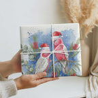 Australia Christmas Wrapping Paper Aussie Galah Santa Watercolor Style - Aussie Hoodie