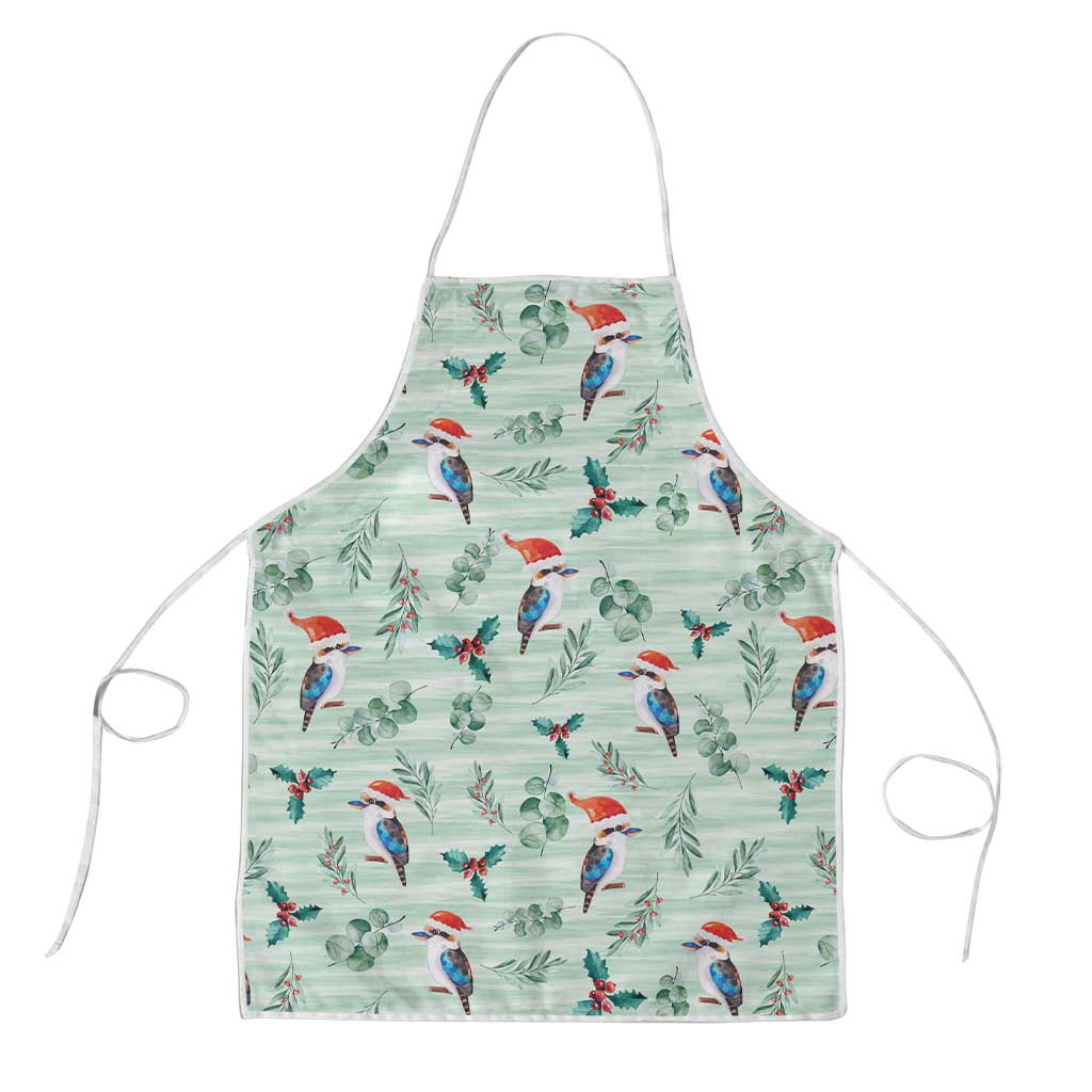 Australia Christmas Apron Aussie Kookaburra Watercolor Seamless Style - Aussie Hoodie