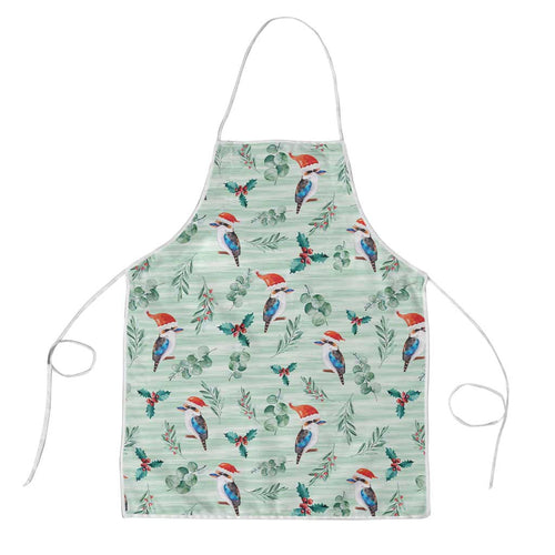 Australia Christmas Apron Aussie Kookaburra Watercolor Seamless Style - Aussie Hoodie