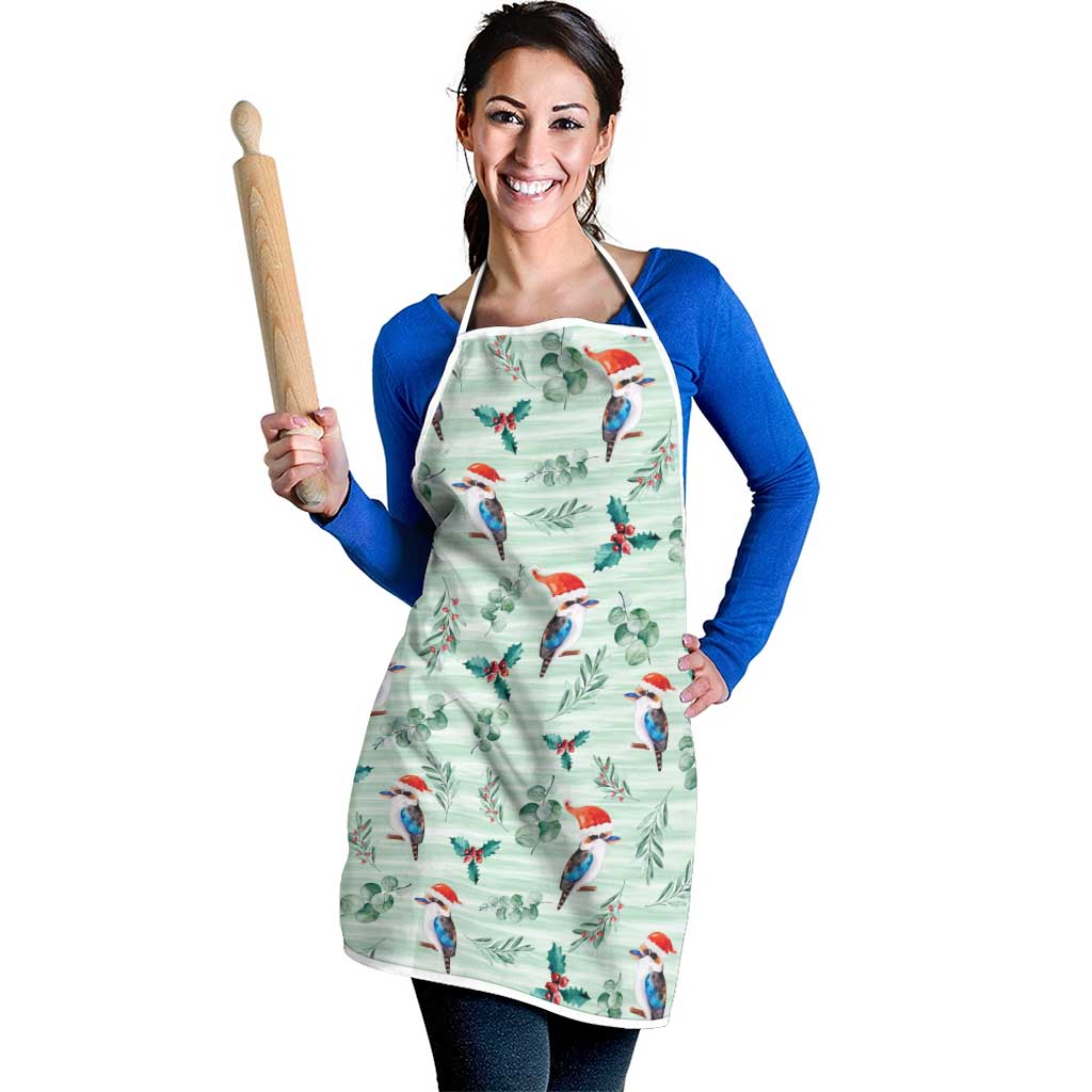 Australia Christmas Apron Aussie Kookaburra Watercolor Seamless Style - Aussie Hoodie