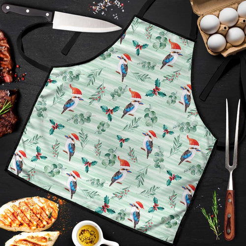 Australia Christmas Apron Aussie Kookaburra Watercolor Seamless Style - Aussie Hoodie