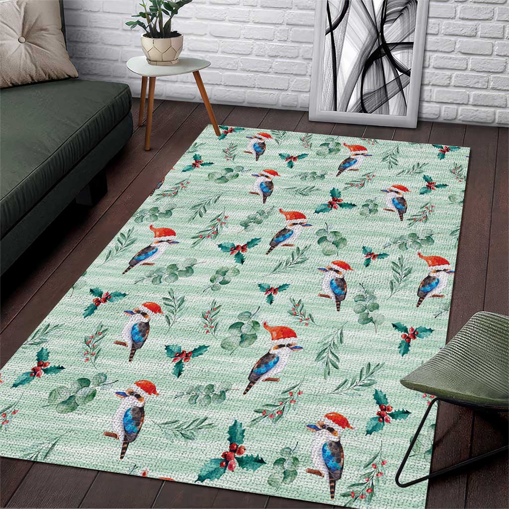 Australia Christmas Area Rug Aussie Kookaburra Watercolor Seamless Style - Aussie Hoodie
