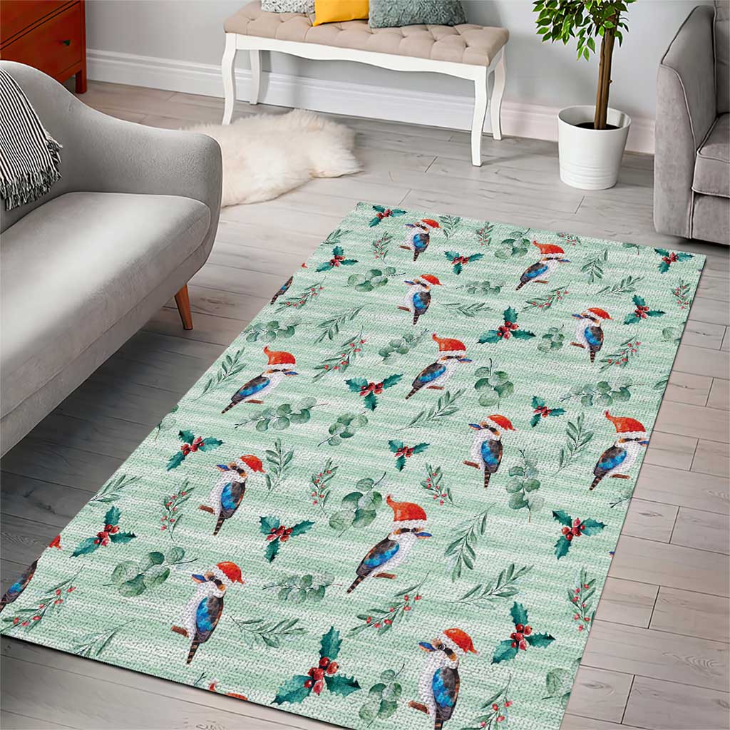 Australia Christmas Area Rug Aussie Kookaburra Watercolor Seamless Style - Aussie Hoodie