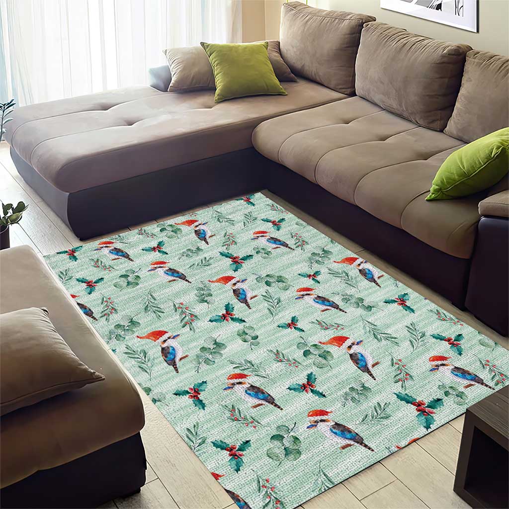 Australia Christmas Area Rug Aussie Kookaburra Watercolor Seamless Style - Aussie Hoodie