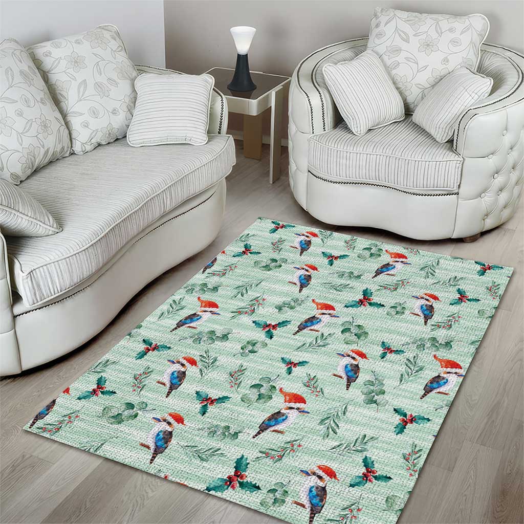 Australia Christmas Area Rug Aussie Kookaburra Watercolor Seamless Style - Aussie Hoodie
