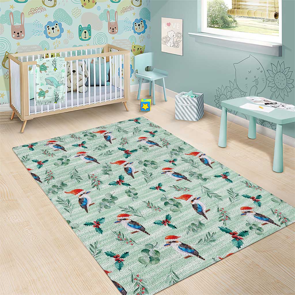 Australia Christmas Area Rug Aussie Kookaburra Watercolor Seamless Style - Aussie Hoodie