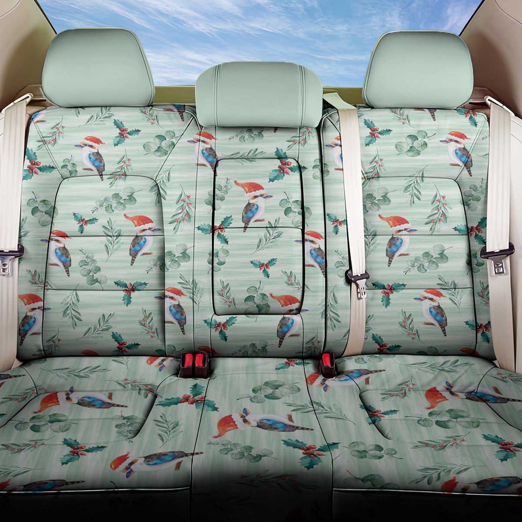 Australia Christmas Back Car Seat Cover Aussie Kookaburra Watercolor Seamless Style - Aussie Hoodie