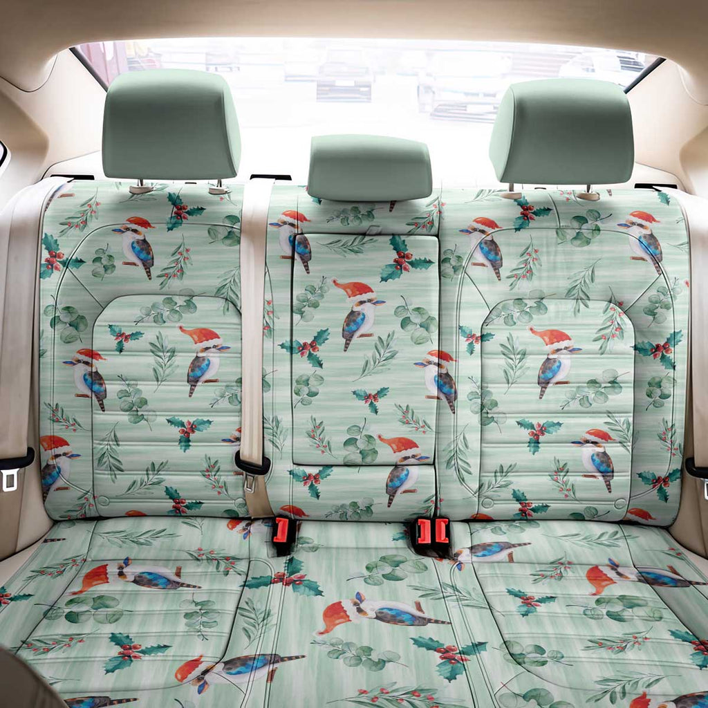 Australia Christmas Back Car Seat Cover Aussie Kookaburra Watercolor Seamless Style - Aussie Hoodie