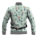 Australia Christmas Baseball Jacket Aussie Kookaburra Watercolor Seamless Style - Aussie Hoodie