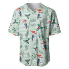 Australia Christmas Baseball Jersey Aussie Kookaburra Watercolor Seamless Style - Aussie Hoodie