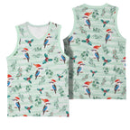 Australia Christmas Basketball Jersey Aussie Kookaburra Watercolor Seamless Style - Aussie Hoodie