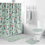 Australia Christmas Bathroom Set Aussie Kookaburra Watercolor Seamless Style - Aussie Hoodie
