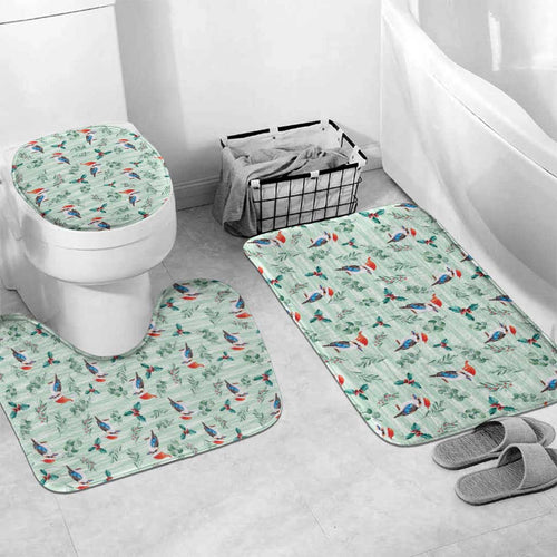 Australia Christmas Bathroom Set Aussie Kookaburra Watercolor Seamless Style - Aussie Hoodie