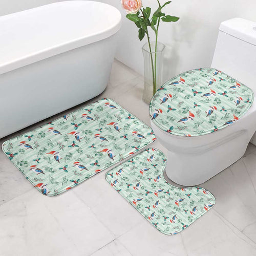 Australia Christmas Bathroom Set Aussie Kookaburra Watercolor Seamless Style - Aussie Hoodie