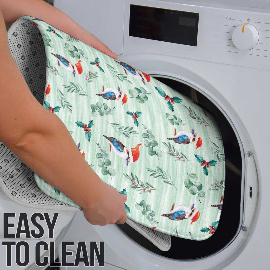 Australia Christmas Bathroom Set Aussie Kookaburra Watercolor Seamless Style - Aussie Hoodie