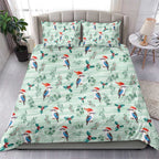 Australia Christmas Bedding Set Aussie Kookaburra Watercolor Seamless Style - Aussie Hoodie