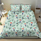 Australia Christmas Bedding Set Aussie Kookaburra Watercolor Seamless Style - Aussie Hoodie