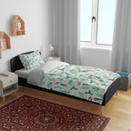 Australia Christmas Bedding Set Aussie Kookaburra Watercolor Seamless Style - Aussie Hoodie