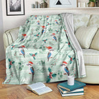 Australia Christmas Blanket Aussie Kookaburra Watercolor Seamless Style - Aussie Hoodie