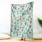 Australia Christmas Blanket Aussie Kookaburra Watercolor Seamless Style - Aussie Hoodie