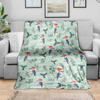 Australia Christmas Blanket Aussie Kookaburra Watercolor Seamless Style - Aussie Hoodie