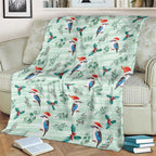 Australia Christmas Blanket Aussie Kookaburra Watercolor Seamless Style - Aussie Hoodie
