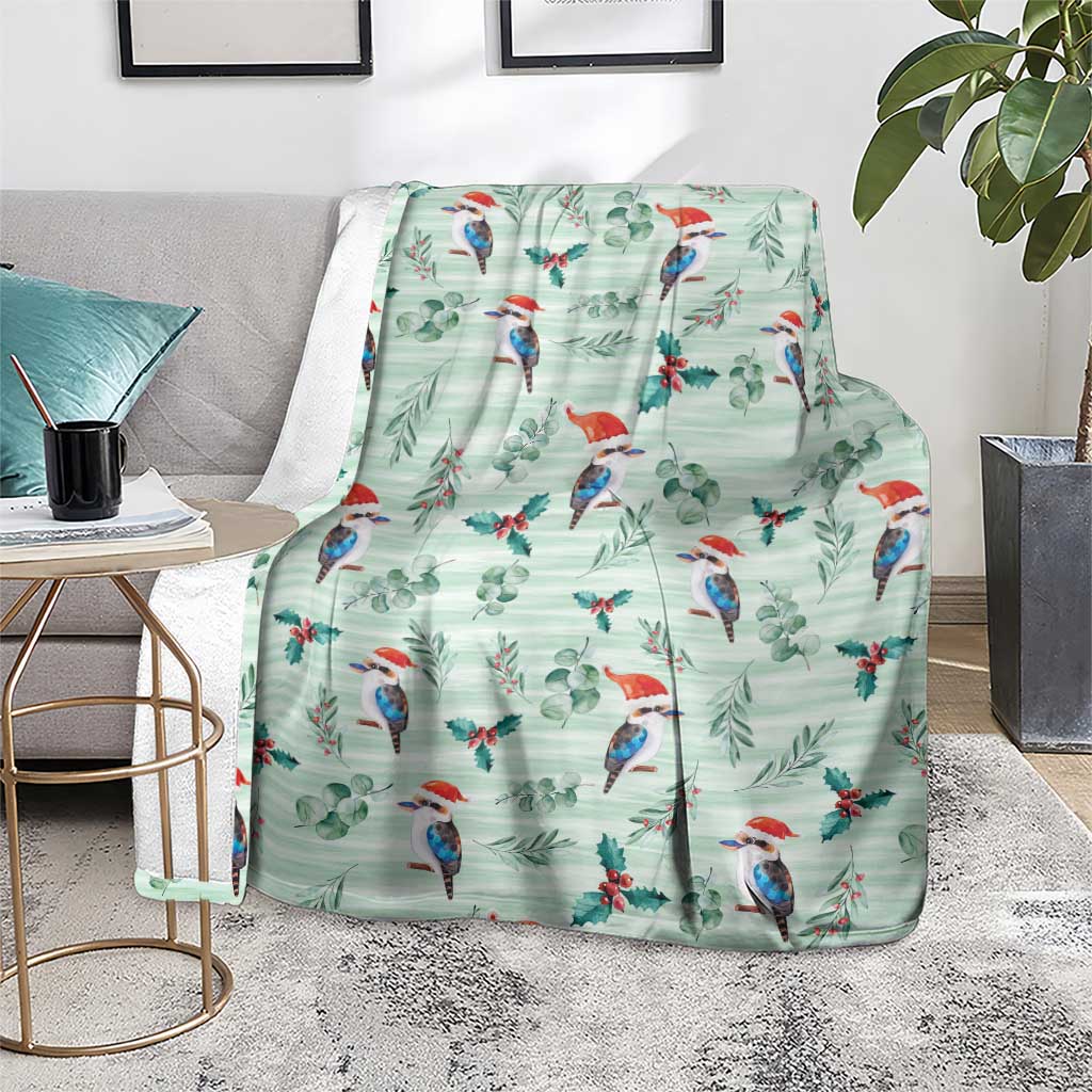 Australia Christmas Blanket Aussie Kookaburra Watercolor Seamless Style - Aussie Hoodie
