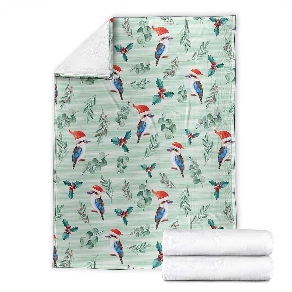 Australia Christmas Blanket Aussie Kookaburra Watercolor Seamless Style - Aussie Hoodie
