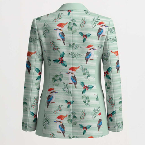 Australia Christmas Blazer Aussie Kookaburra Watercolor Seamless Style - Aussie Hoodie