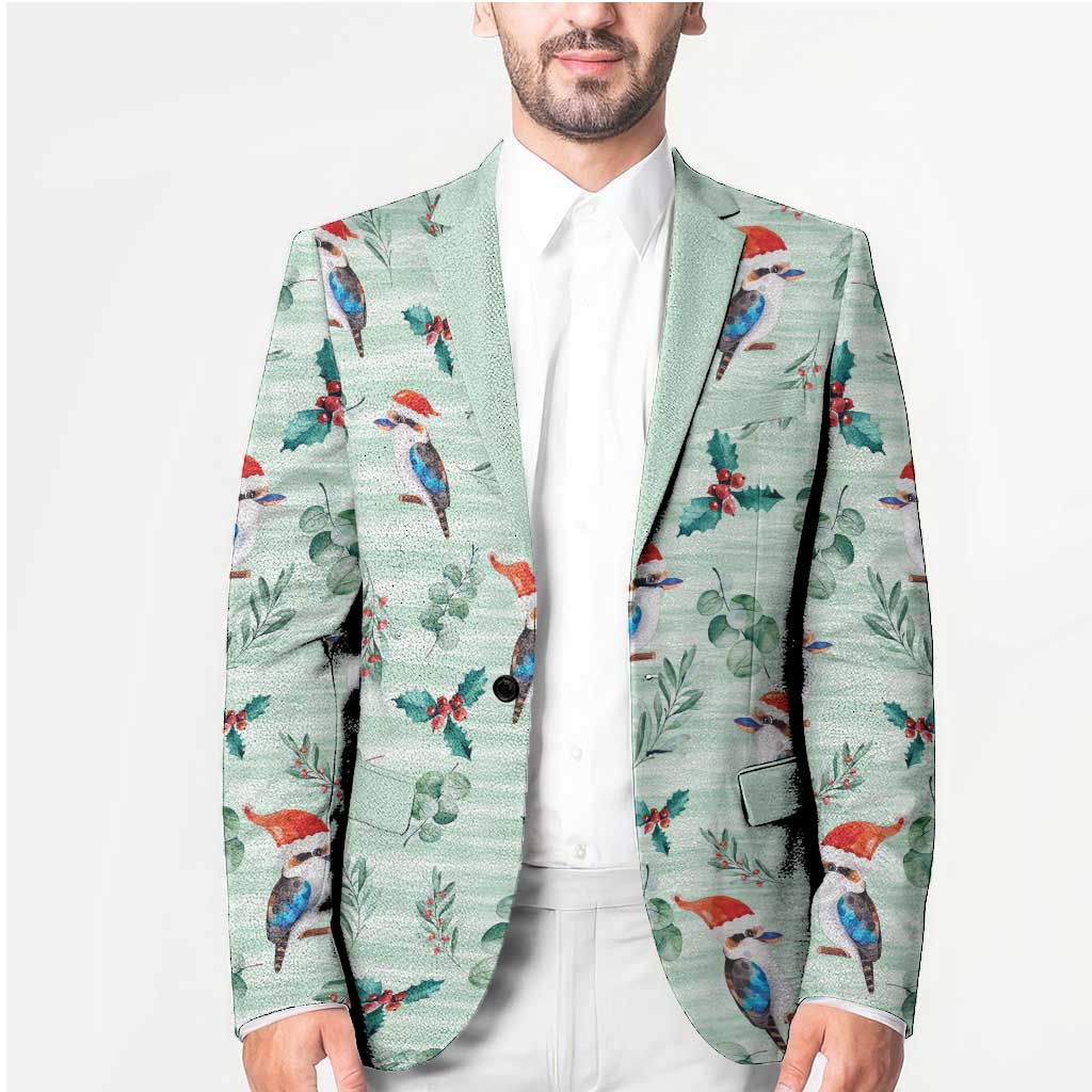 Australia Christmas Blazer Aussie Kookaburra Watercolor Seamless Style - Aussie Hoodie
