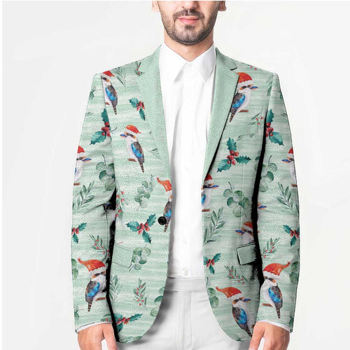 Australia Christmas Blazer Aussie Kookaburra Watercolor Seamless Style - Aussie Hoodie
