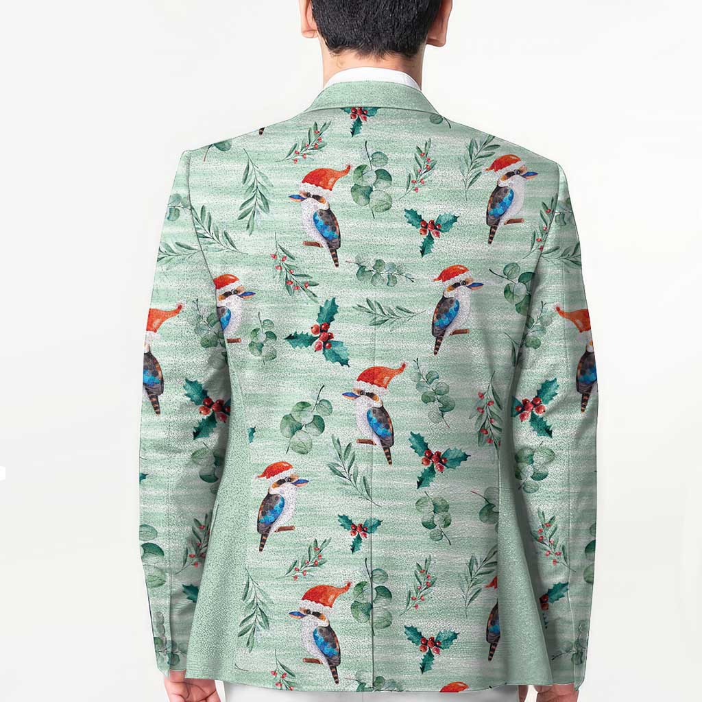 Australia Christmas Blazer Aussie Kookaburra Watercolor Seamless Style - Aussie Hoodie